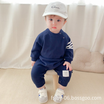 Infant designer high quality long sleeve knit baby romper pure cotton pullover pure color baby autumn romper